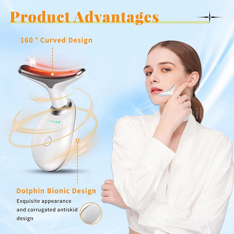 Face Lift 7 Colors Neck Beauty Neck Device Slim Massager Facial Lifting Tightening Face Wrinkle Remover Face Care Beauty Machine