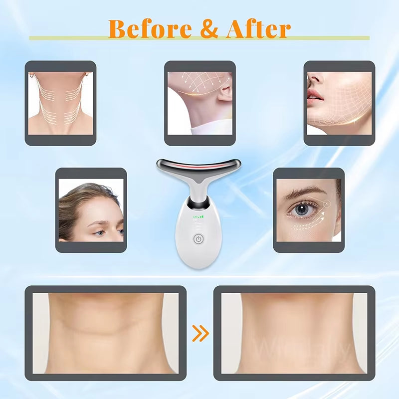 Face Lift 7 Colors Neck Beauty Neck Device Slim Massager Facial Lifting Tightening Face Wrinkle Remover Face Care Beauty Machine