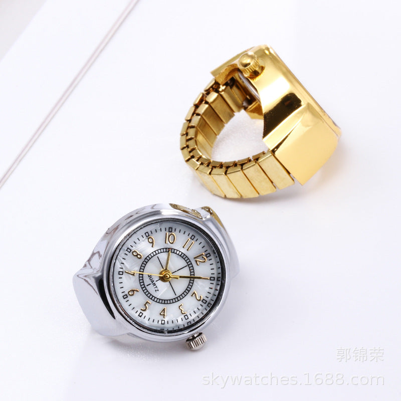 Vintage Minimalist Punk Finger Watch Ring – Unisex Retro Jewelry