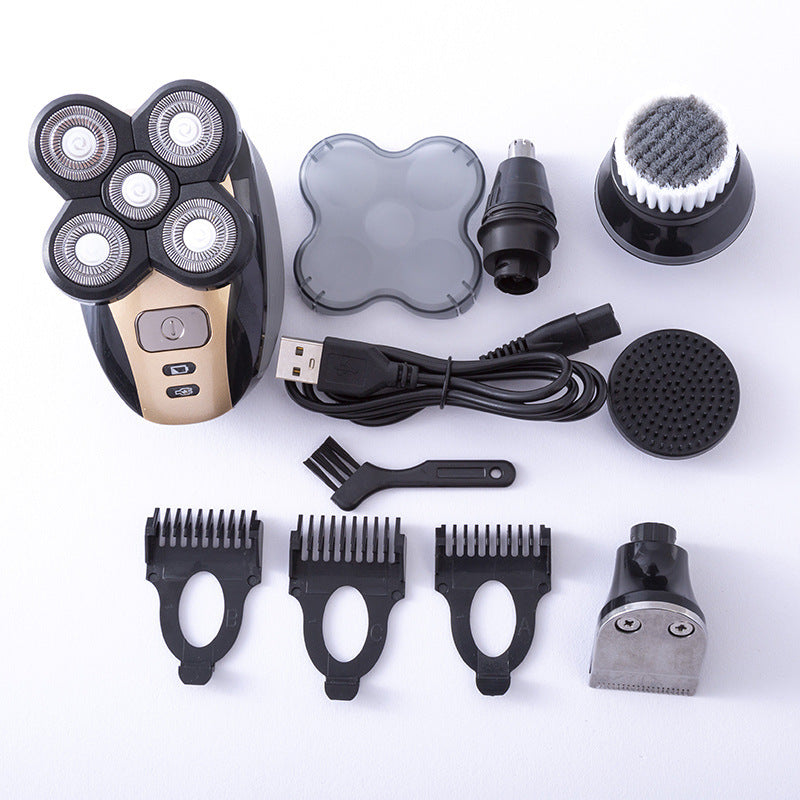 5-in-1 Waterproof Electric Shaver for Men – Rechargeable Grooming Kit