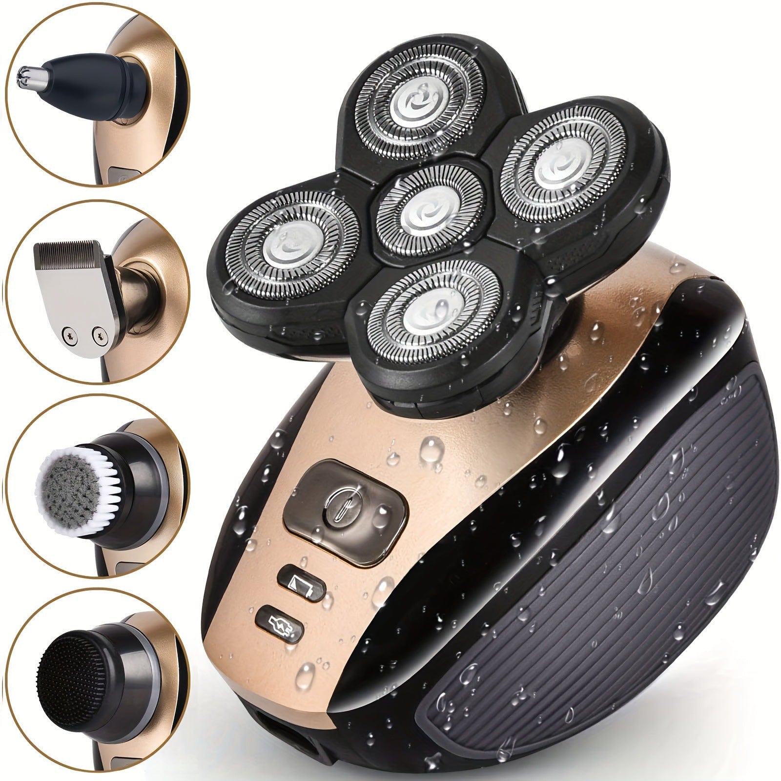 5-in-1 Waterproof Electric Shaver for Men – Rechargeable Grooming Kit