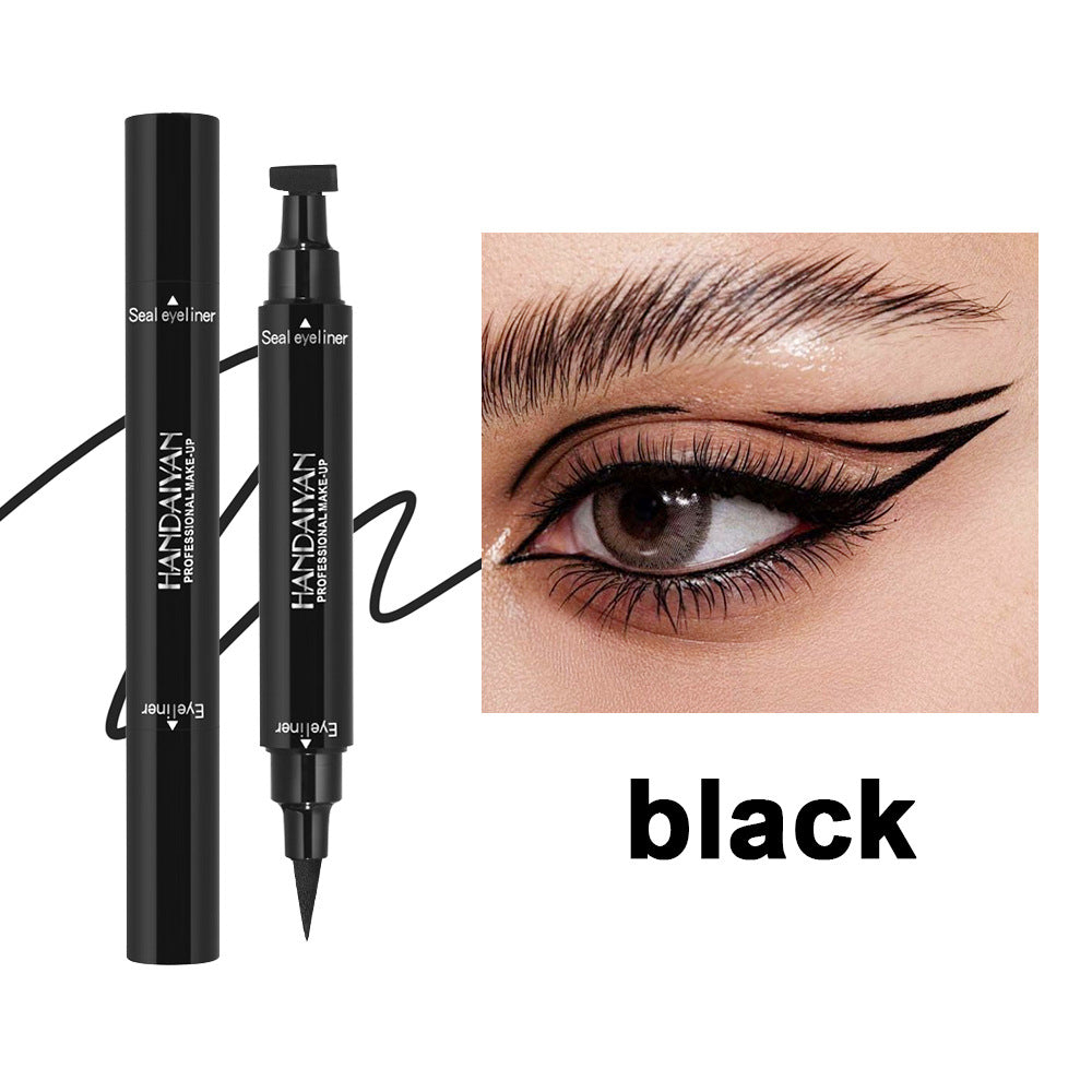 Big Seal Stamp Liquid Eyeliner Pen Waterproof Fast Dry Black Eye Liner Pencil with Eyeliner Cosmetic Double-Ended Eyeliner