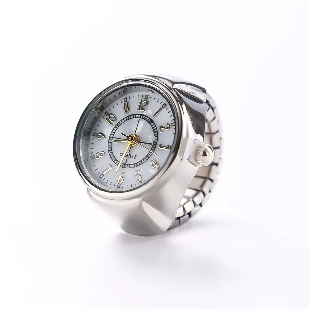 Vintage Minimalist Punk Finger Watch Ring – Unisex Retro Jewelry