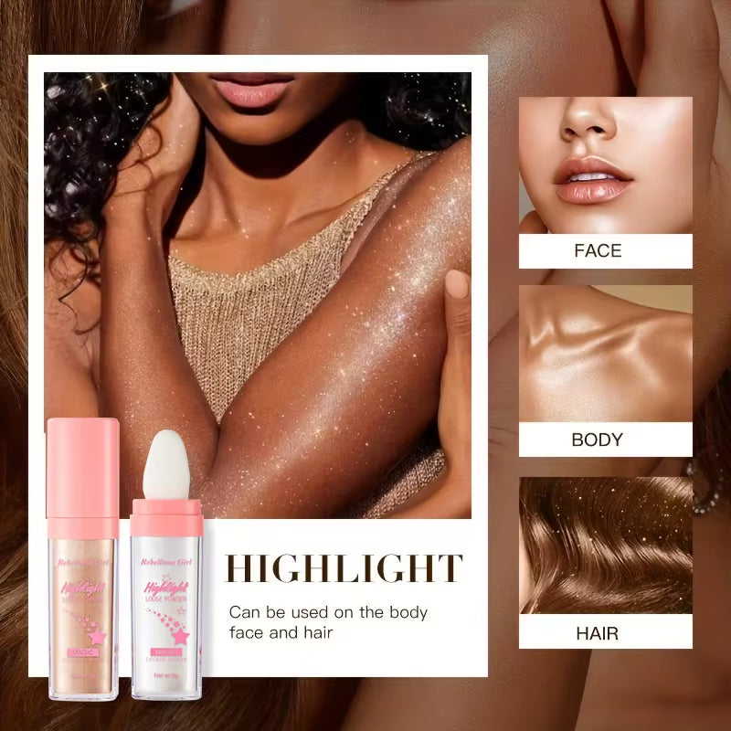 Fairy Dust 3-Color Highlighter Powder – Shimmer Glow for Face & Body