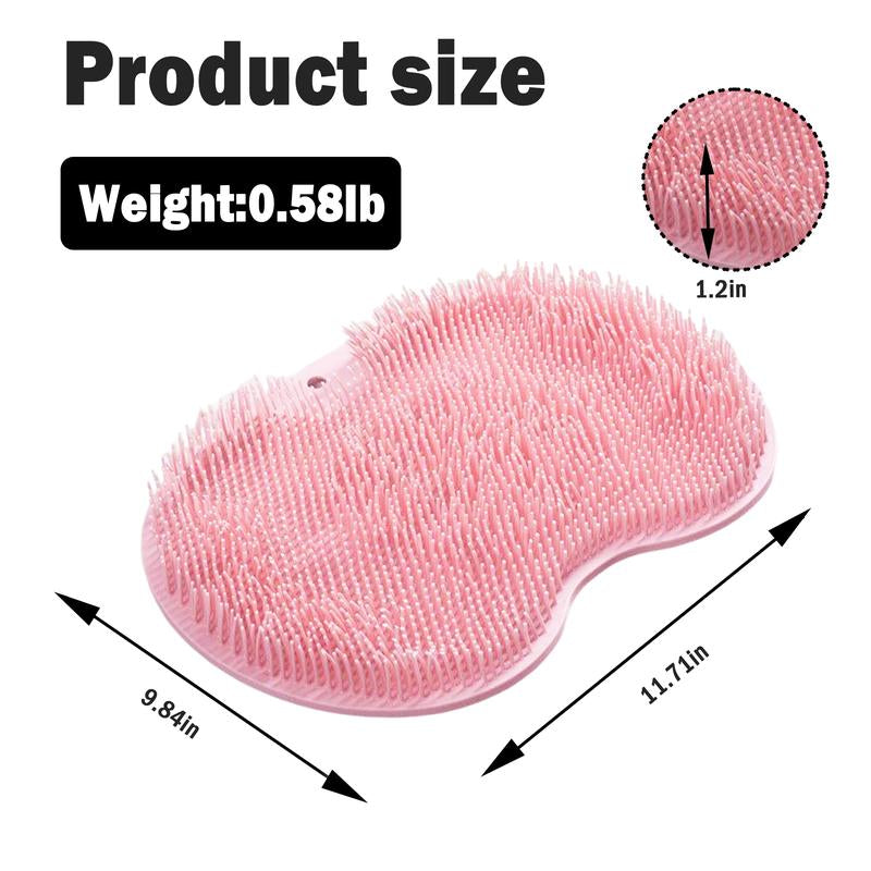 1 Count Exfoliating Shower Massage Scraper, Non-Slip Silicone Body Brush in Blue Hue for Spa-Like Bath