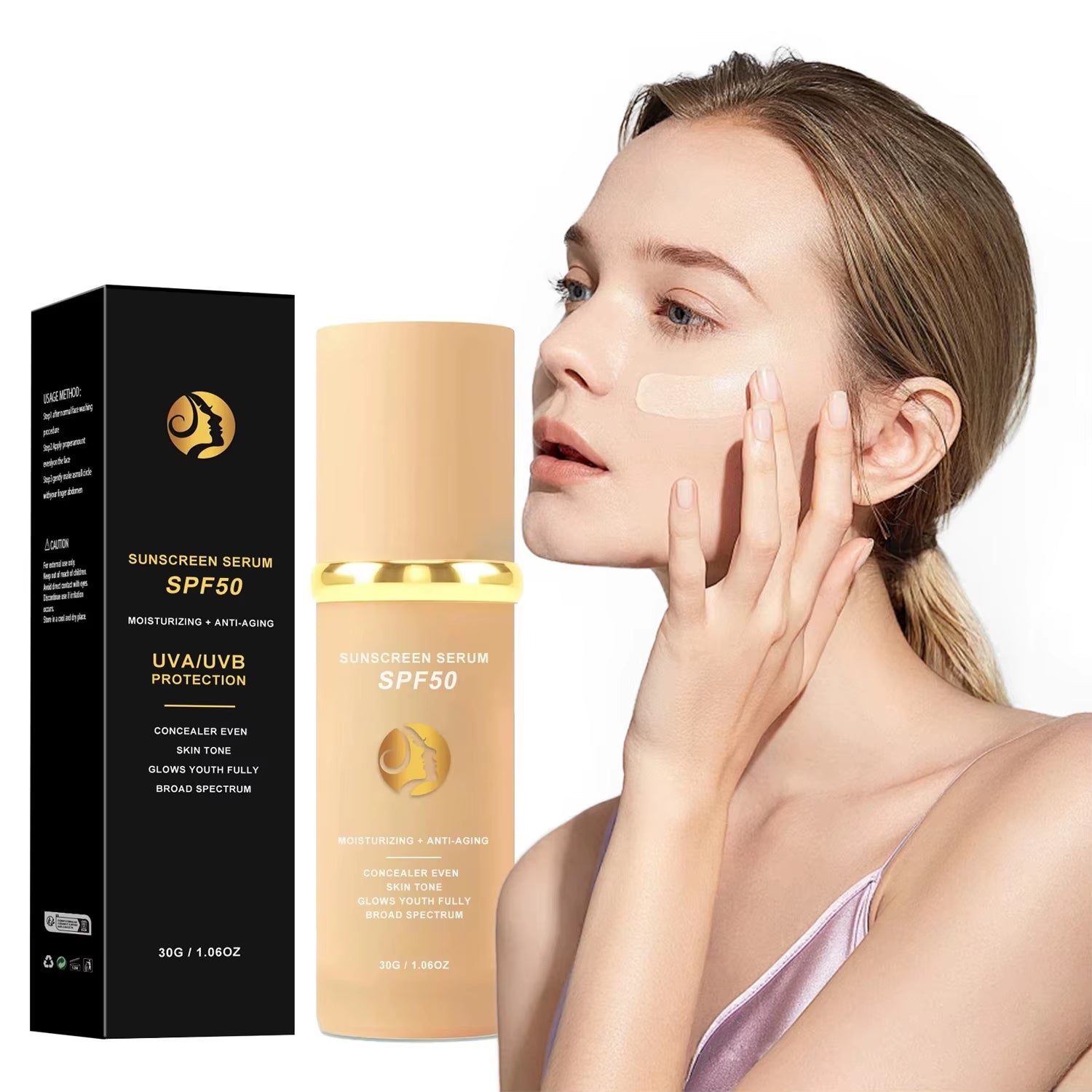 4-In-1 Foundation Liquid Makeup 4 in 1 Foundation Light Spectrum Sunscreen Serum Liquid Hydrating Full Coverage Concealer SPF 50